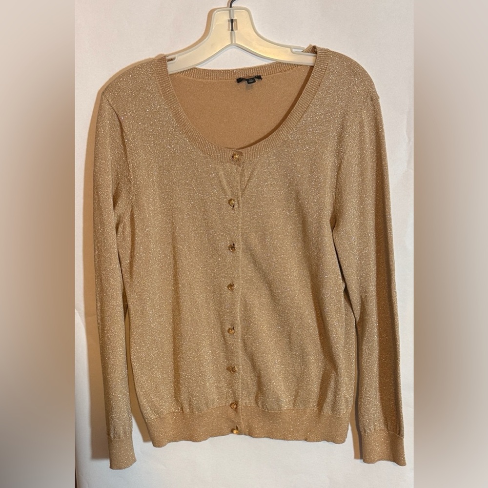 Talbots Shimmering Gold Cardigan